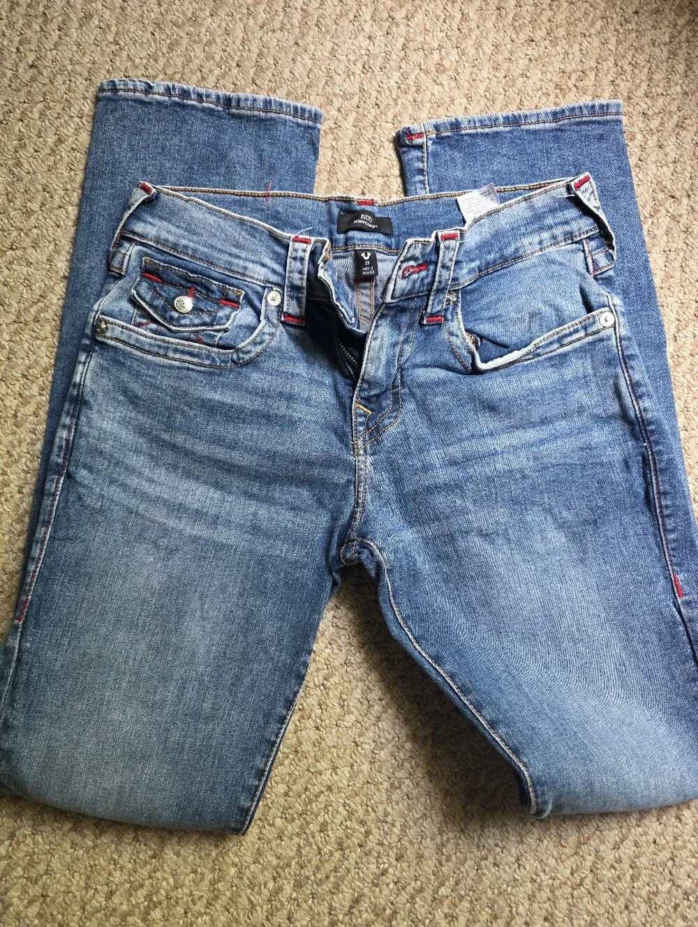 True Religion Men's Blue Denim Jeans - Relaxed Straight